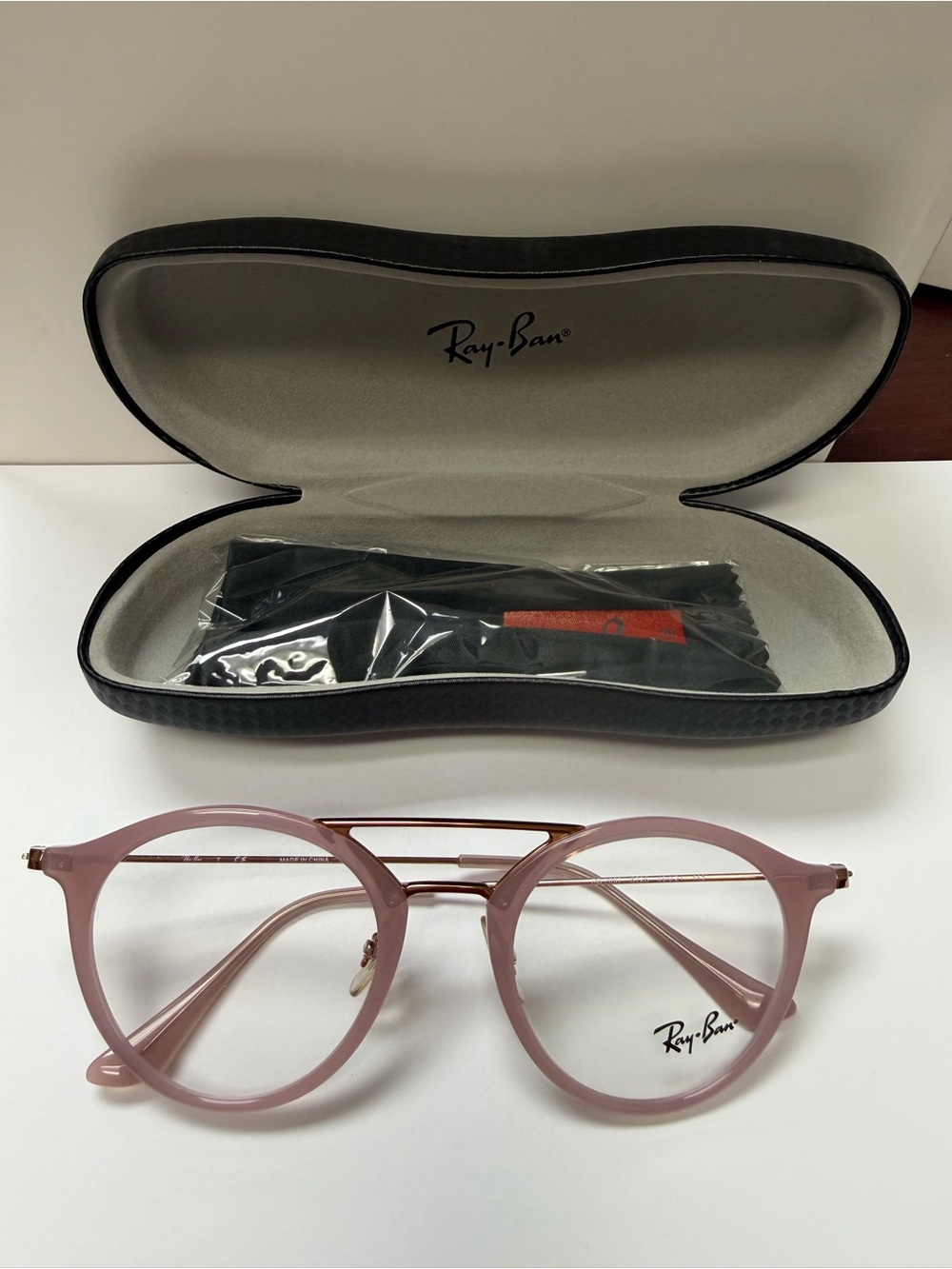 Ray-Ban Women's Blush Pink Round Metal-Accent Optical Glasses RB7097 5726 Size49